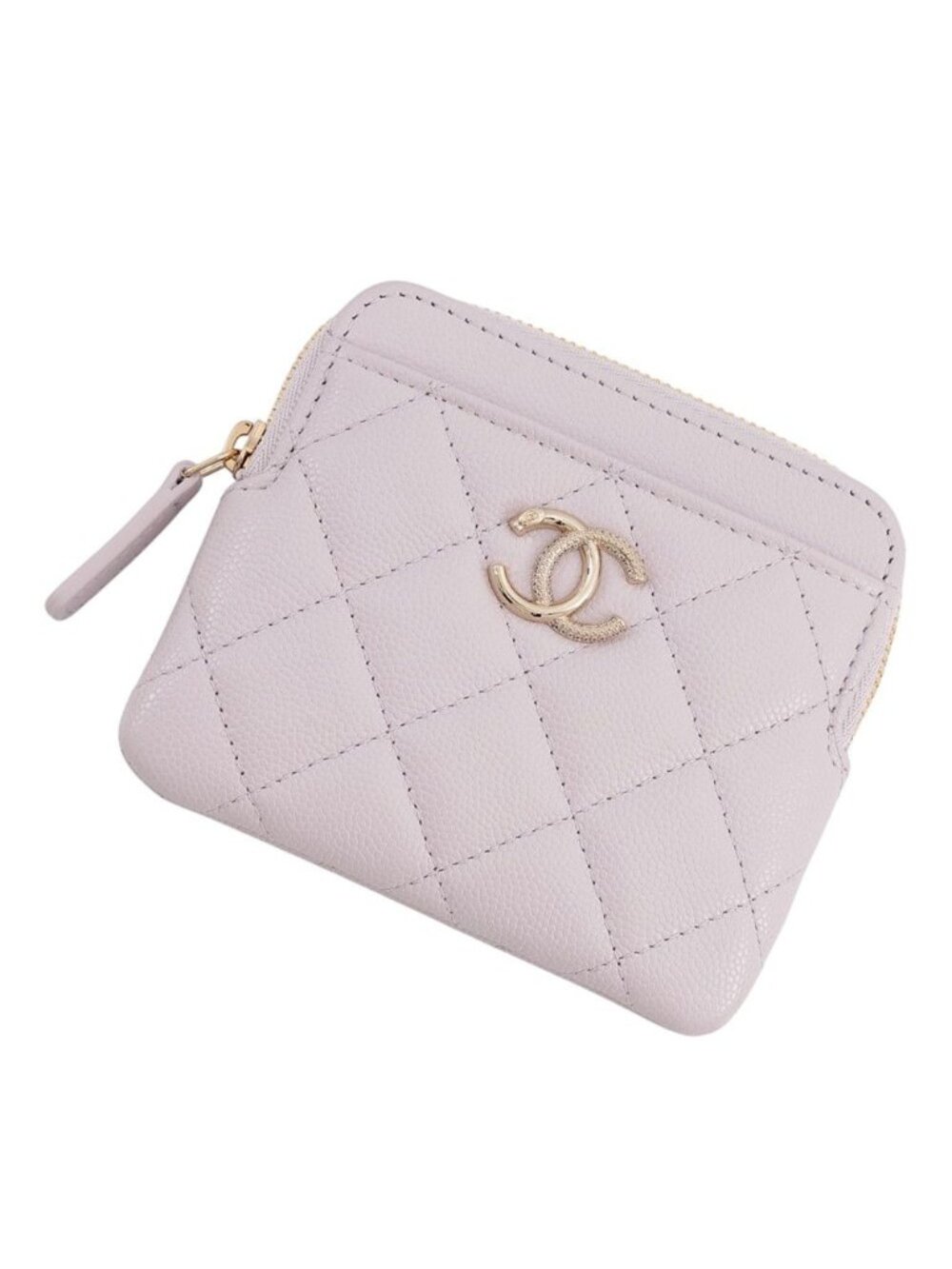 Chanel Coin Purse CC Logo Quilted Caviar Leather